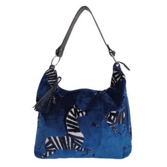 Emma: Zebra on Royal Blue Velvet - Glenda Gies - Picture 1 of 1